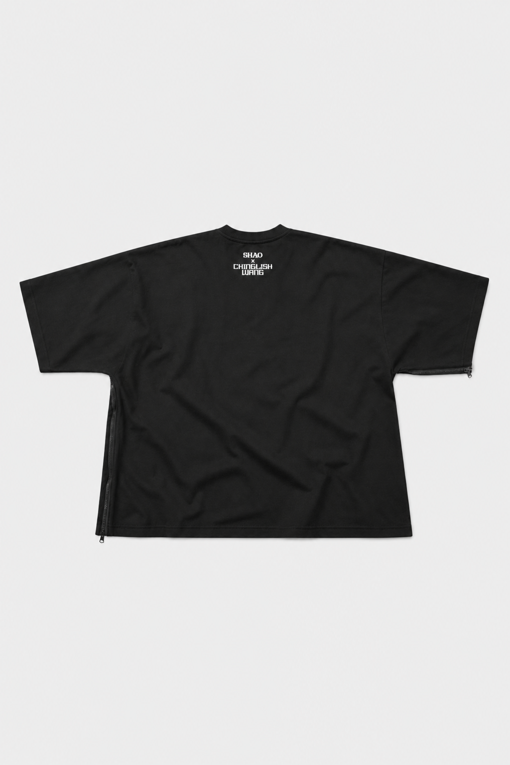 SHAO x CHiNGLiSH WANG black T-shirt back logo view