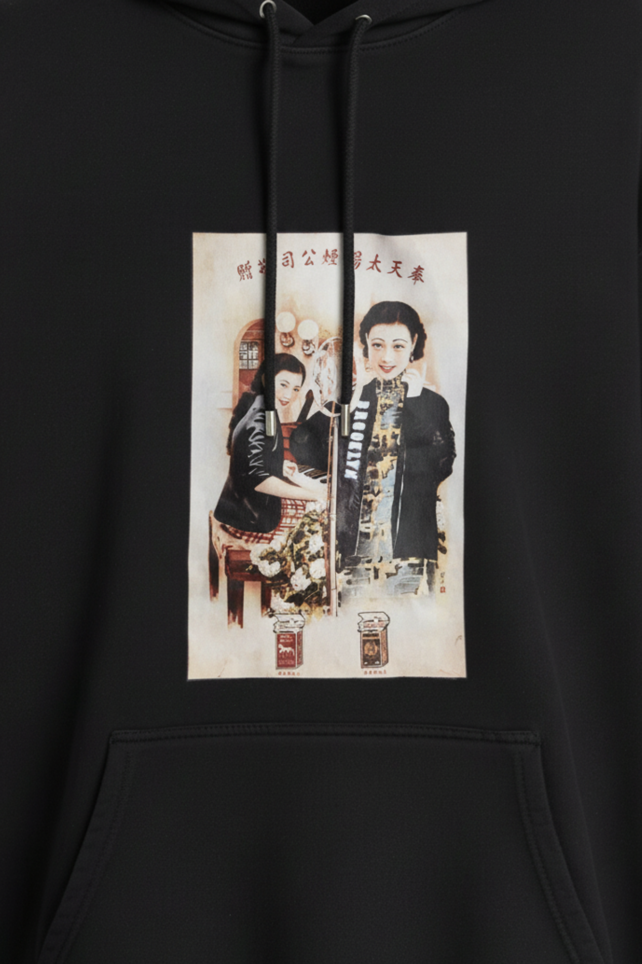 SHAO black hoodie anachronism graphic detail