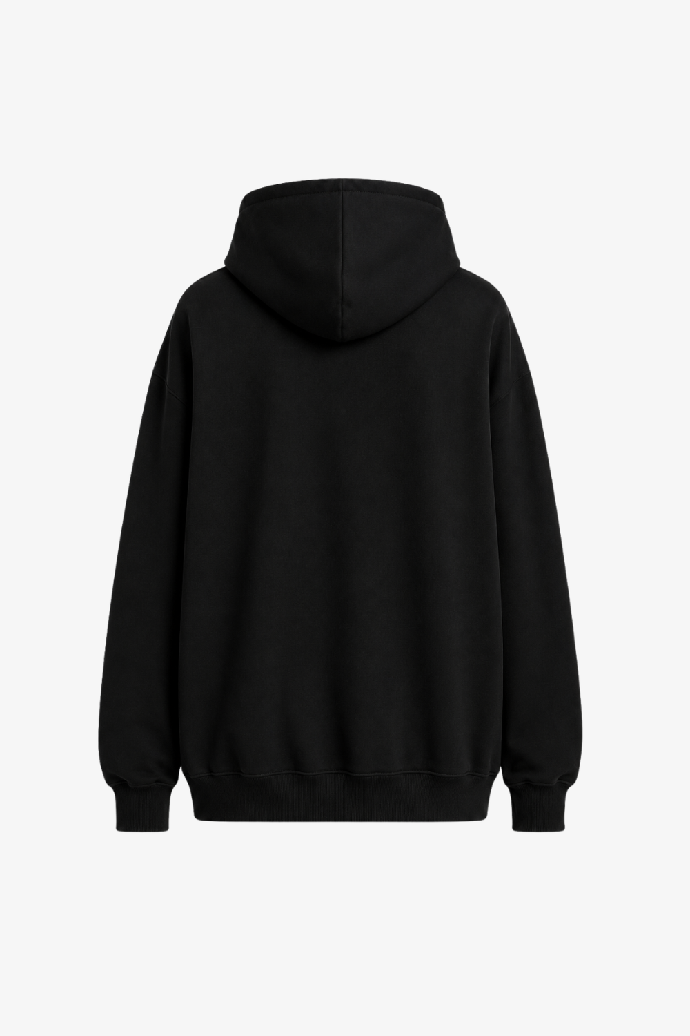 SHAO black hoodie with Chinese Shabi text back view