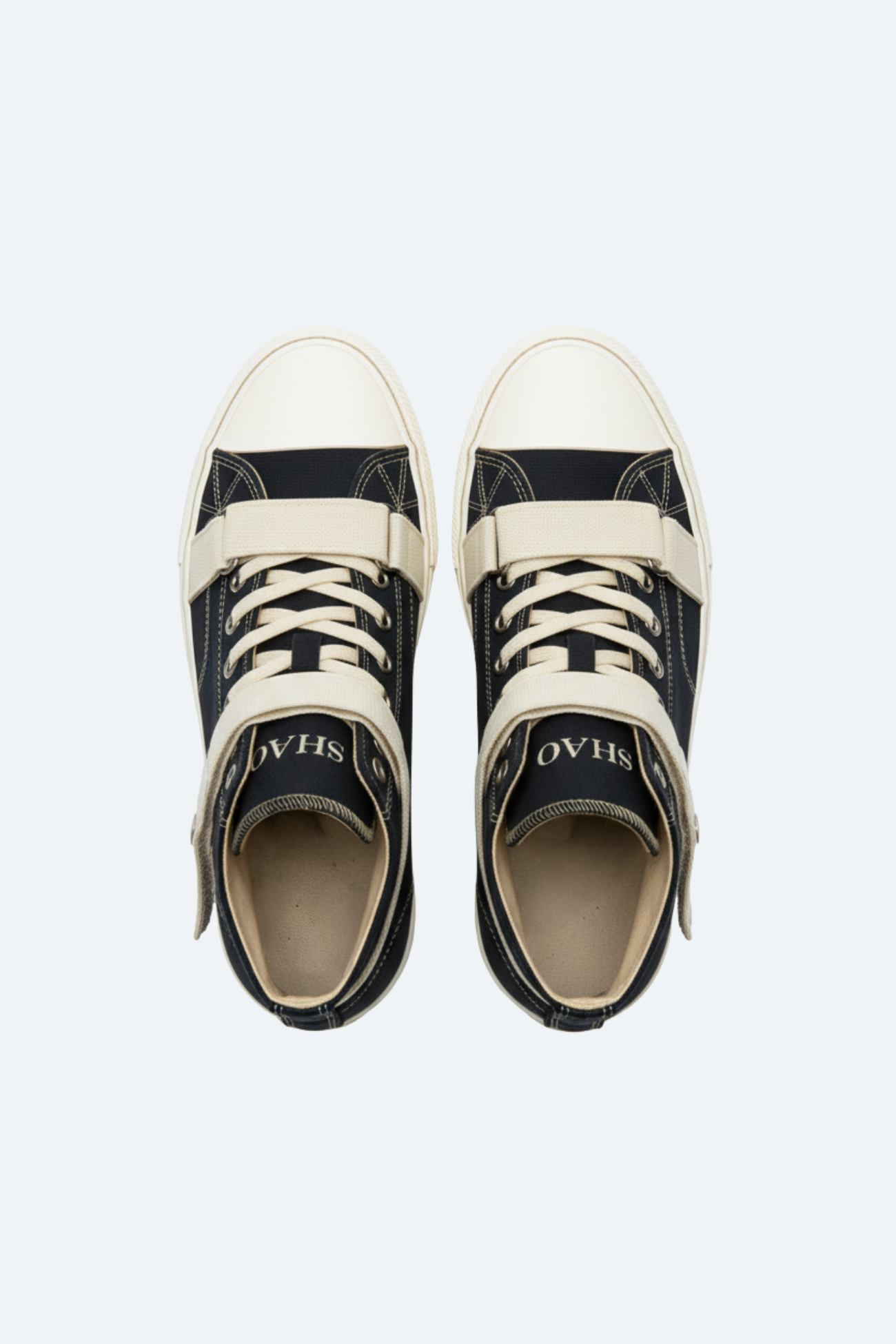 SHAO black color-block high-top sneakers top view