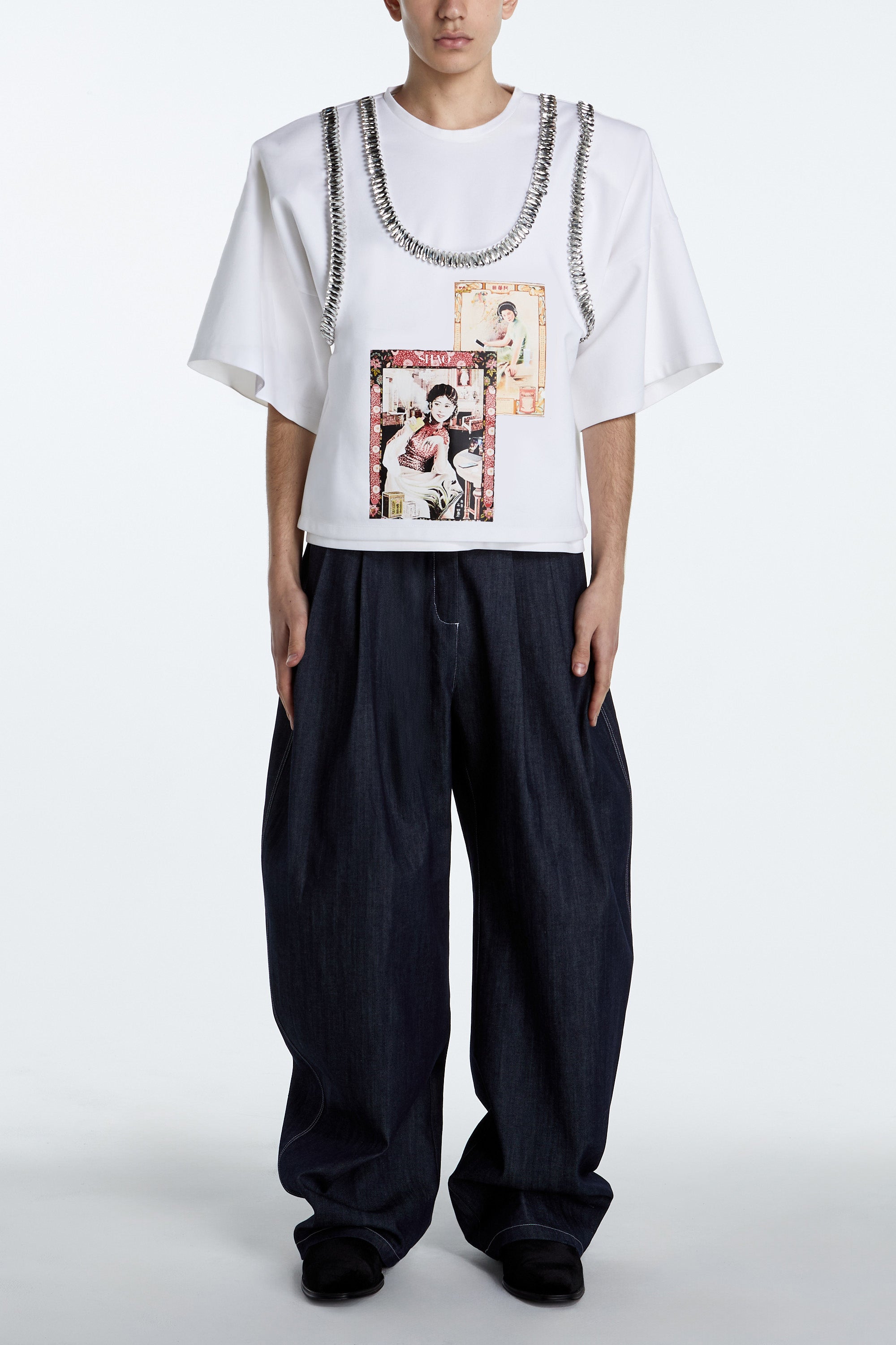 SHAO white anachronism print t-shirt front view