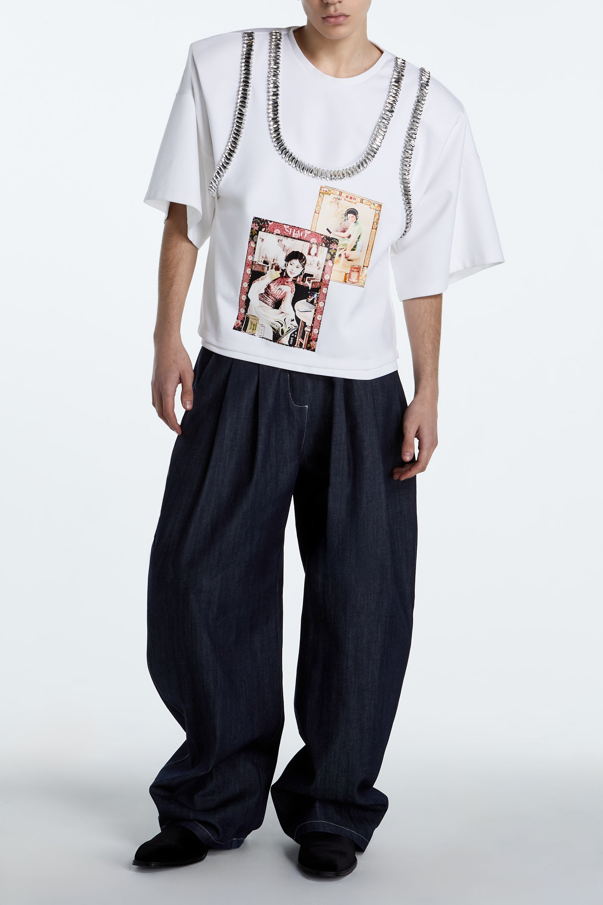 SHAO white anachronism print t-shirt front view