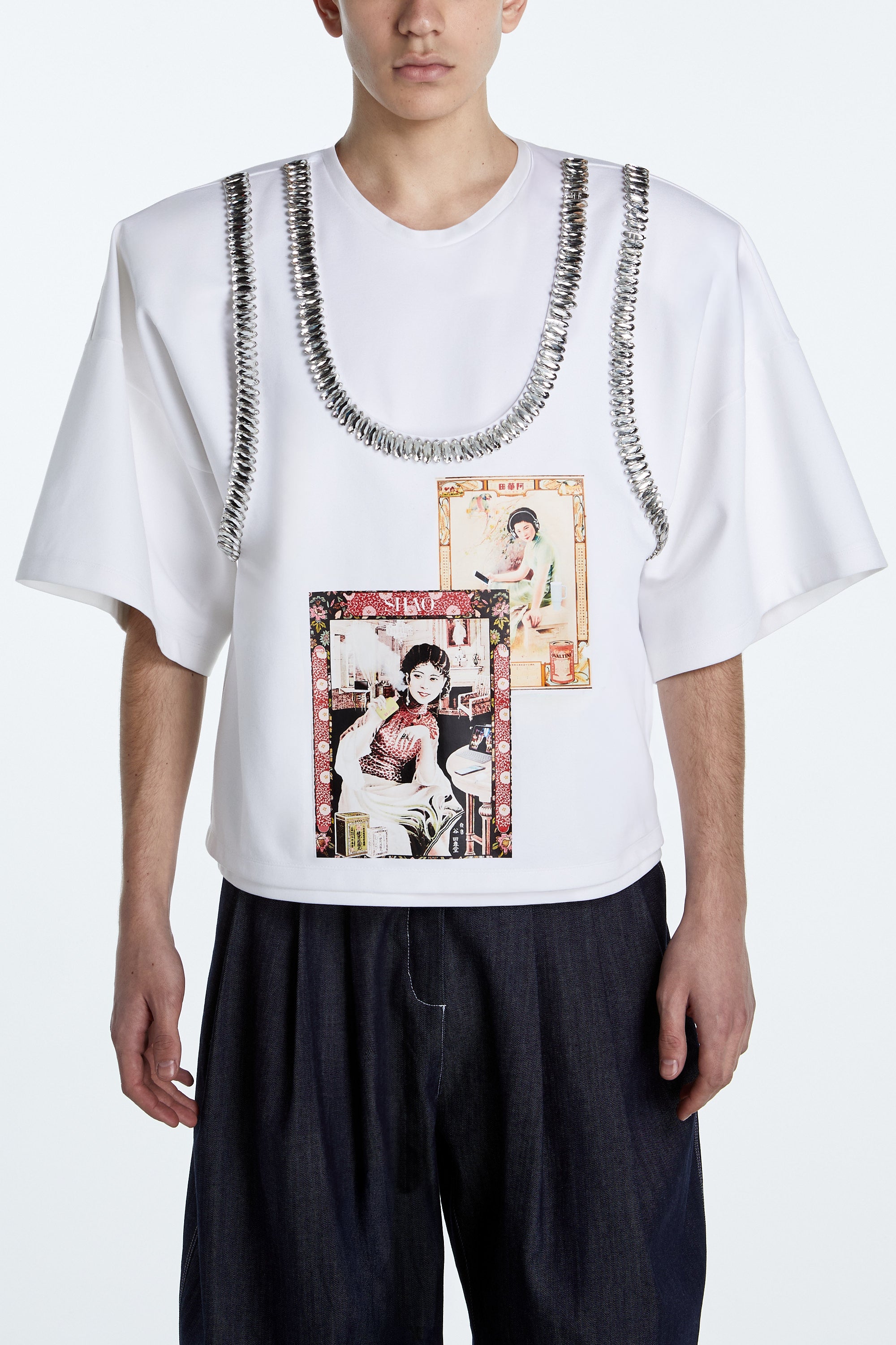 SHAO white anachronism print t-shirt front view