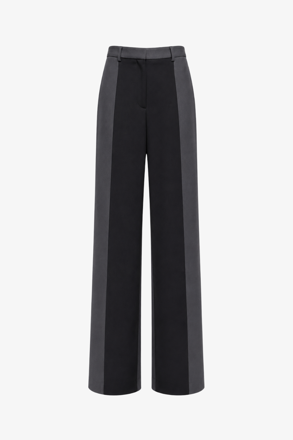 SHAO charcoal and black bi-tonal wide-leg trousers front view