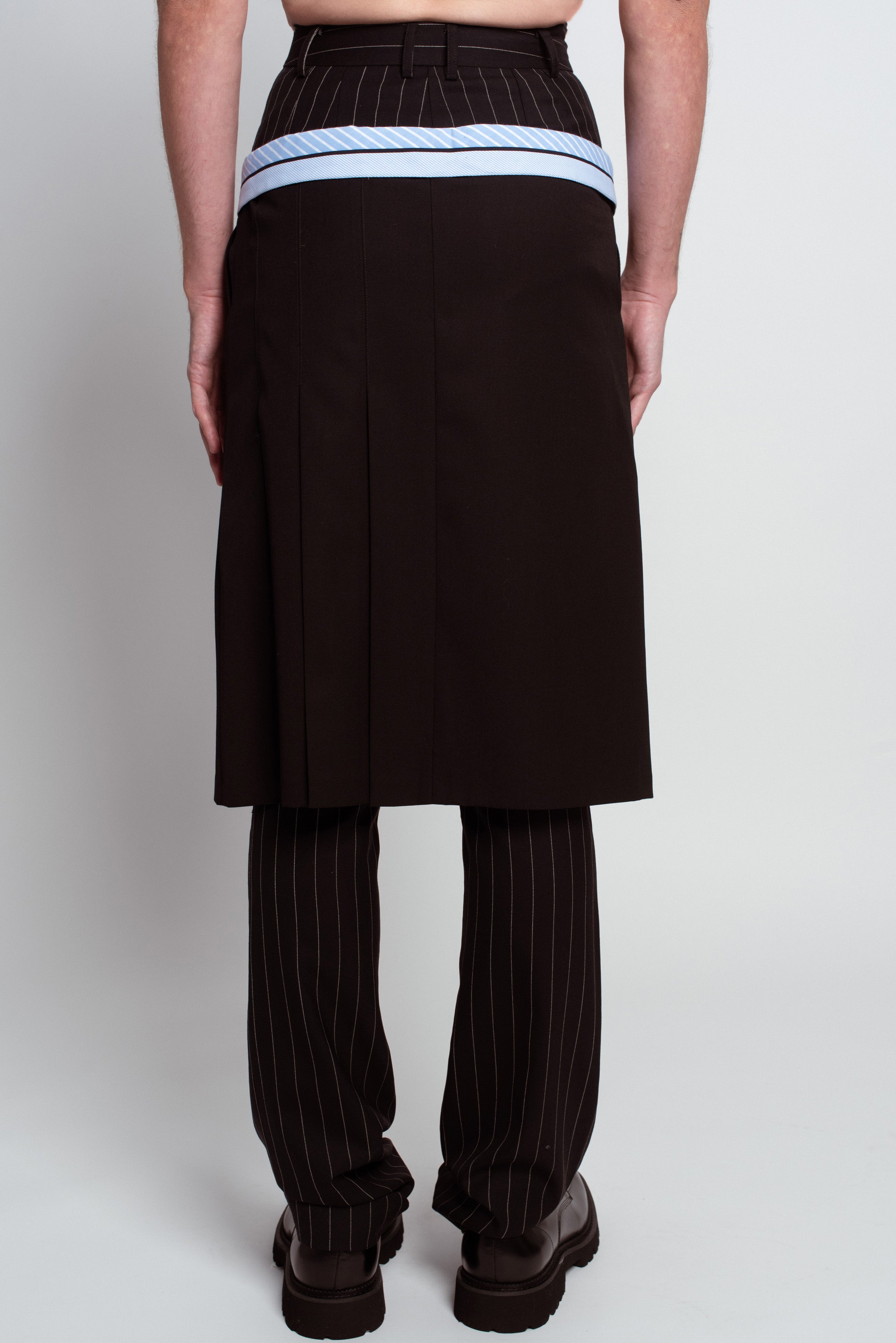 Pinstripe Layered Trousers
