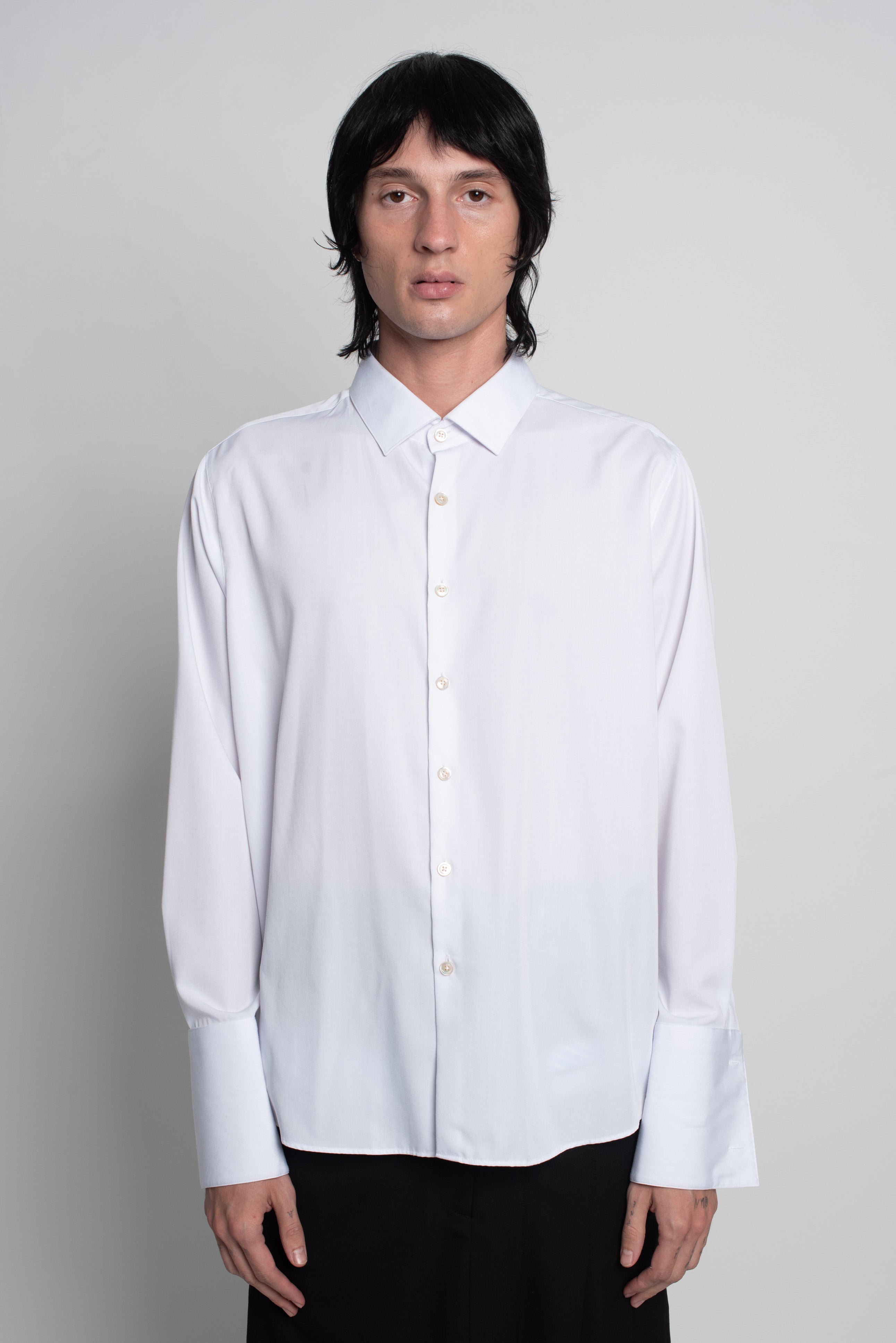 White Classic Button-Down Shirt