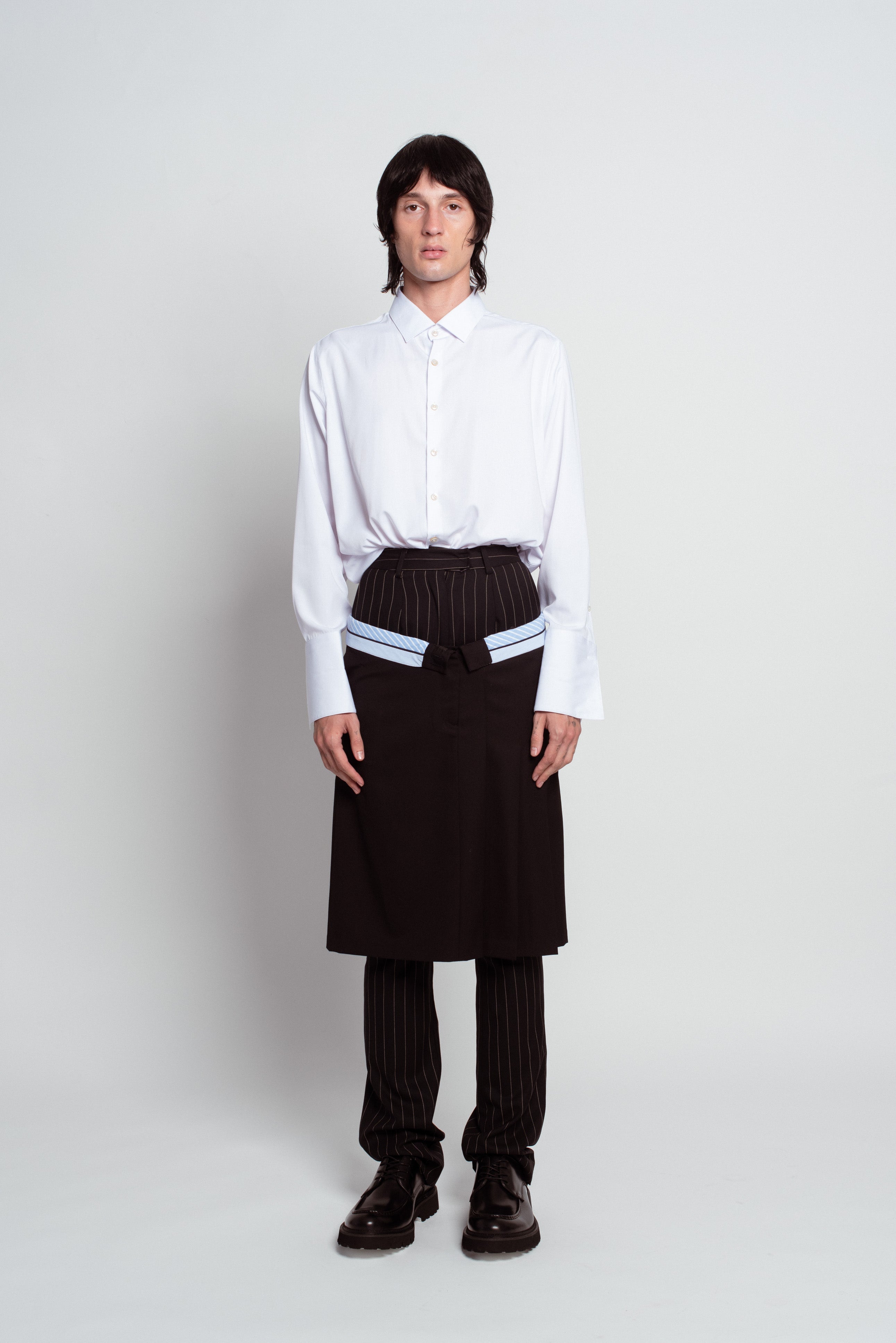 Pinstripe Layered Trousers