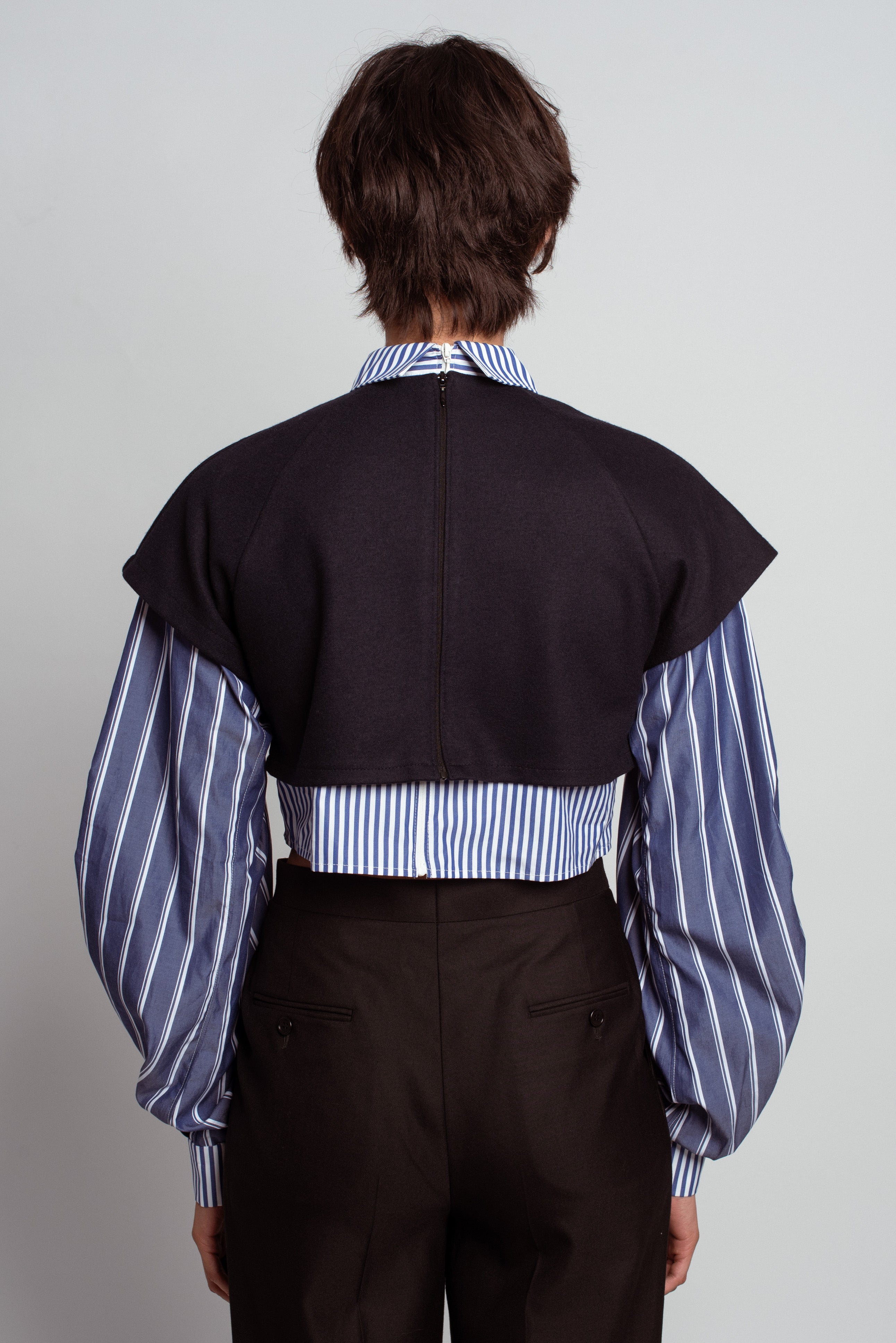 Layered Cropped Shirt Top