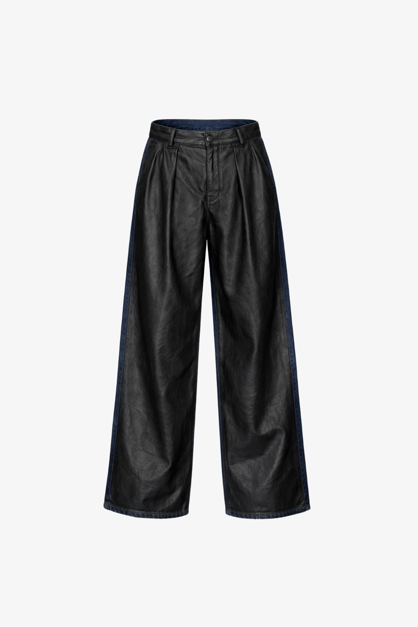 Box-Pleated All Over Coated Denim Jeans