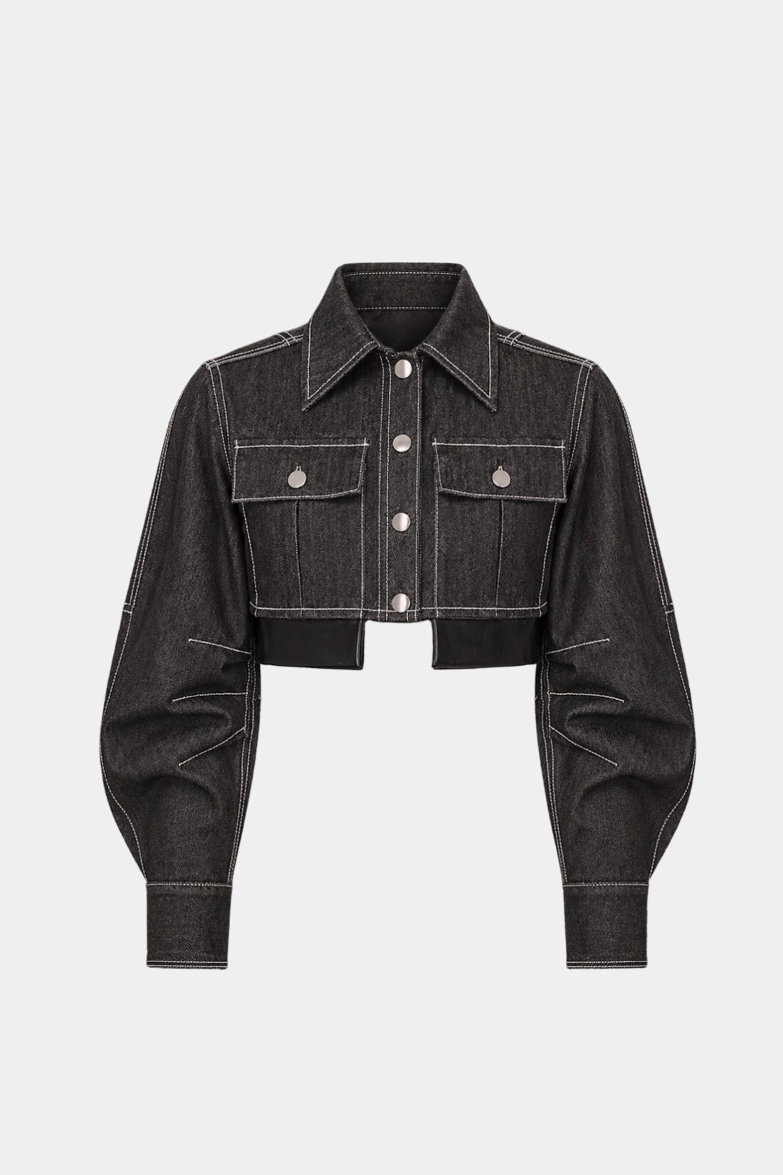 Dark Grey Structured Denim Jacket