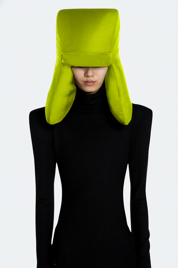 Chartreuse Embroidered Padded Trapper Hat – Architectural Construction