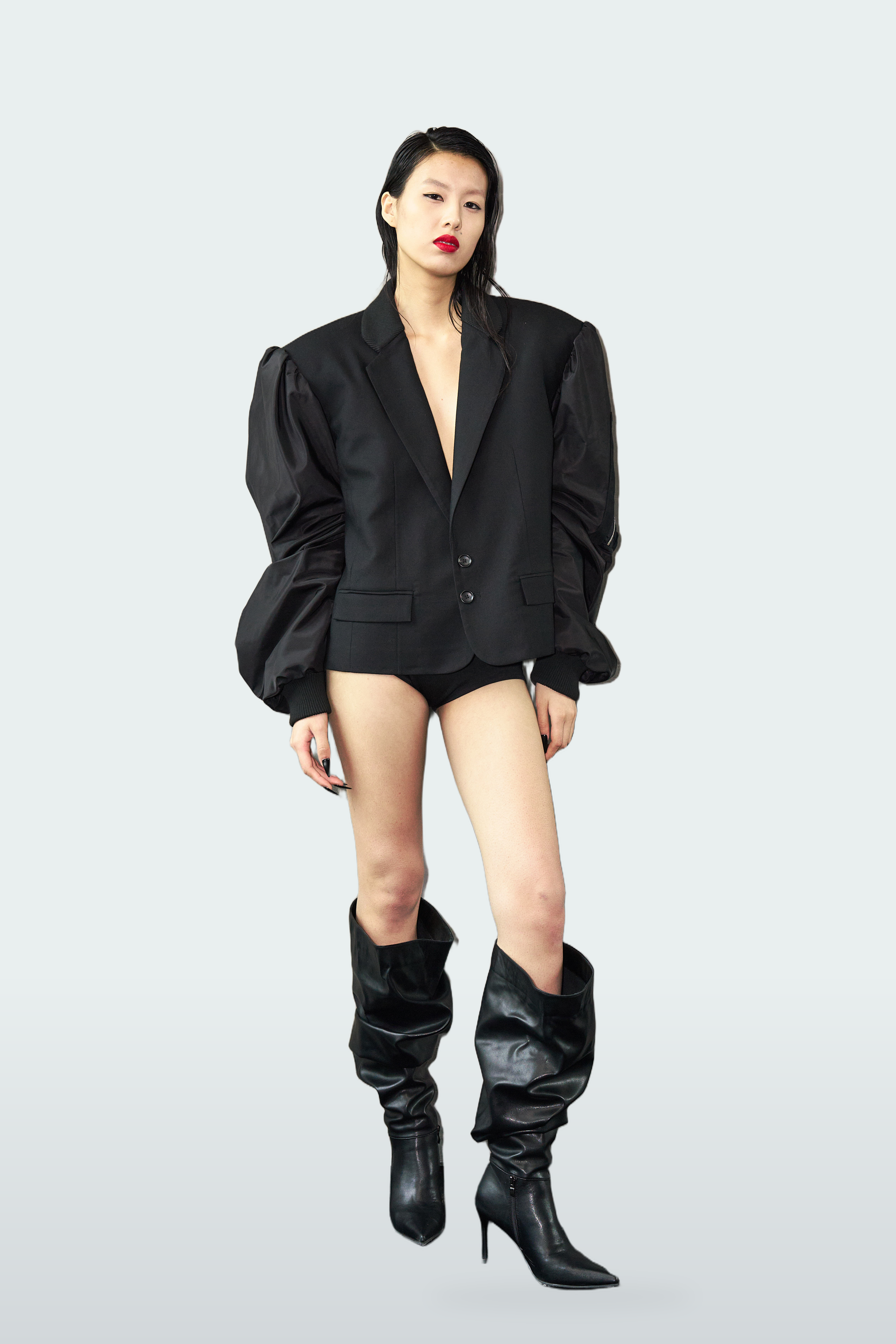 Hybrid Bomber Sleeve Blazer