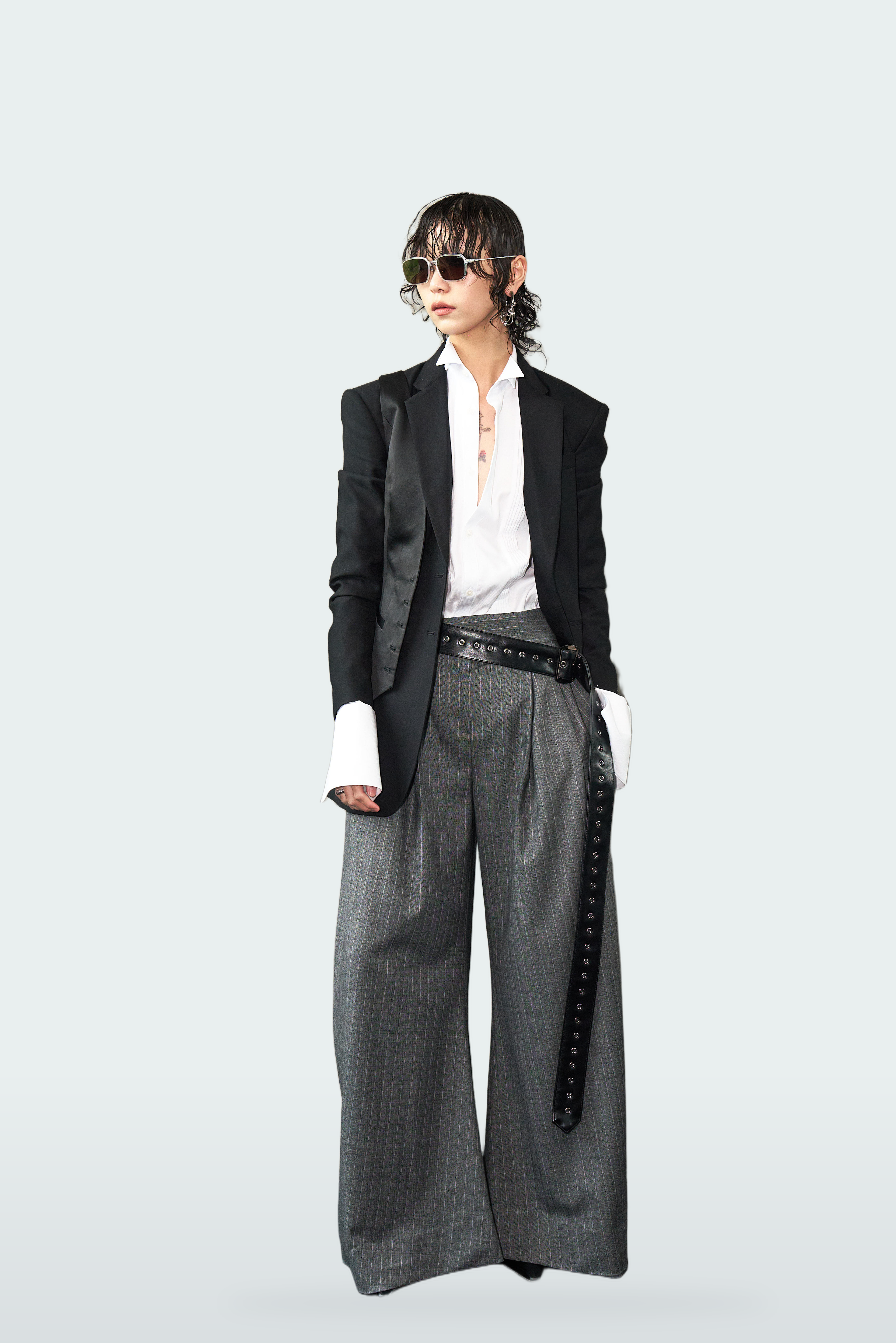 White Tailored Tuxedo Shirt
