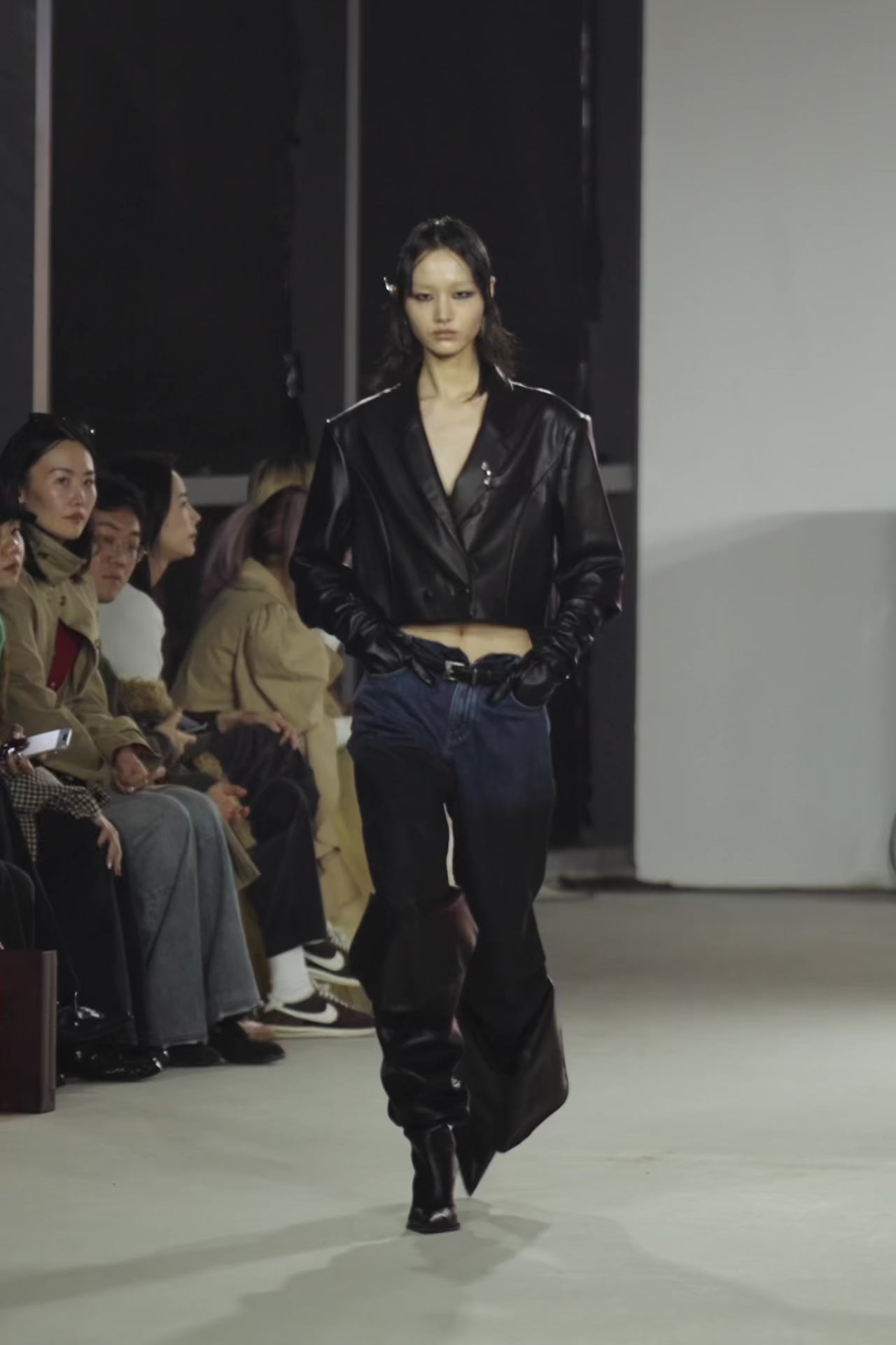 SHAO_Cropped_Leather_Double-Button_Blazer_with_Piercing_Detail