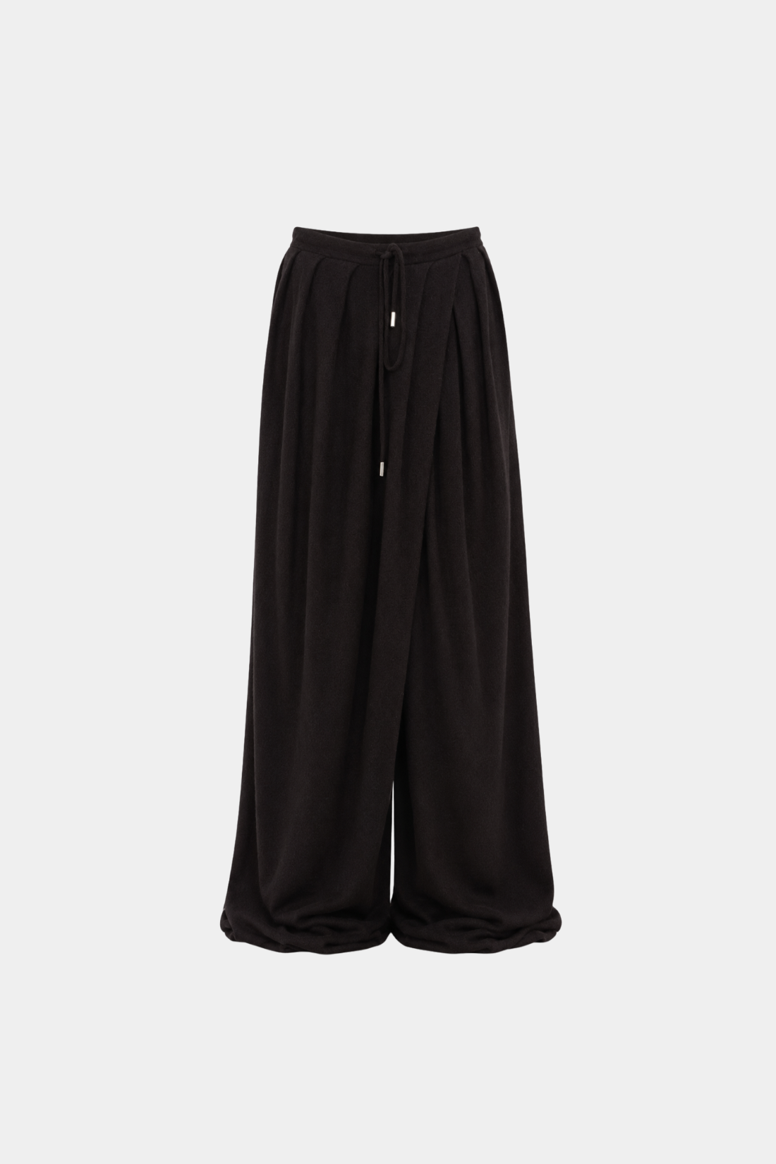 Black Cashmere Wide-Leg Pants