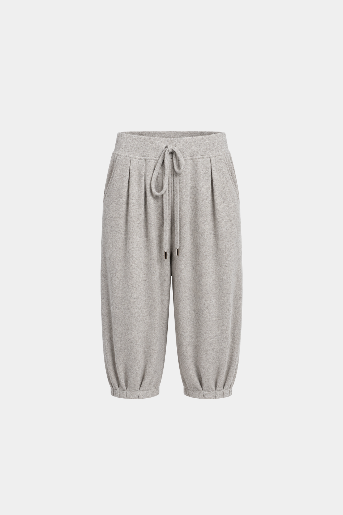 Grey Cashmere Wide-Leg Pants
