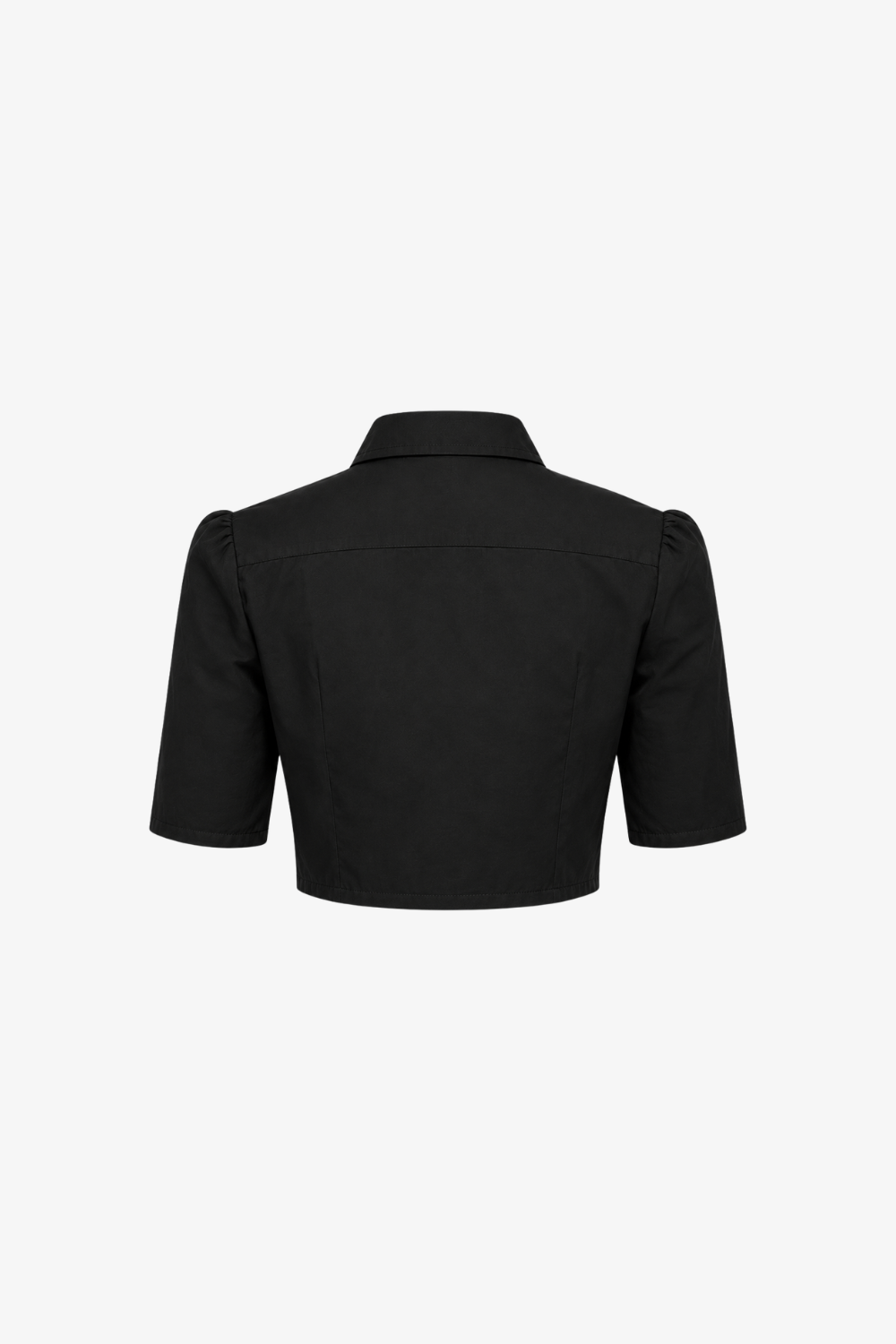 SHAO black cropped cotton shirt back view