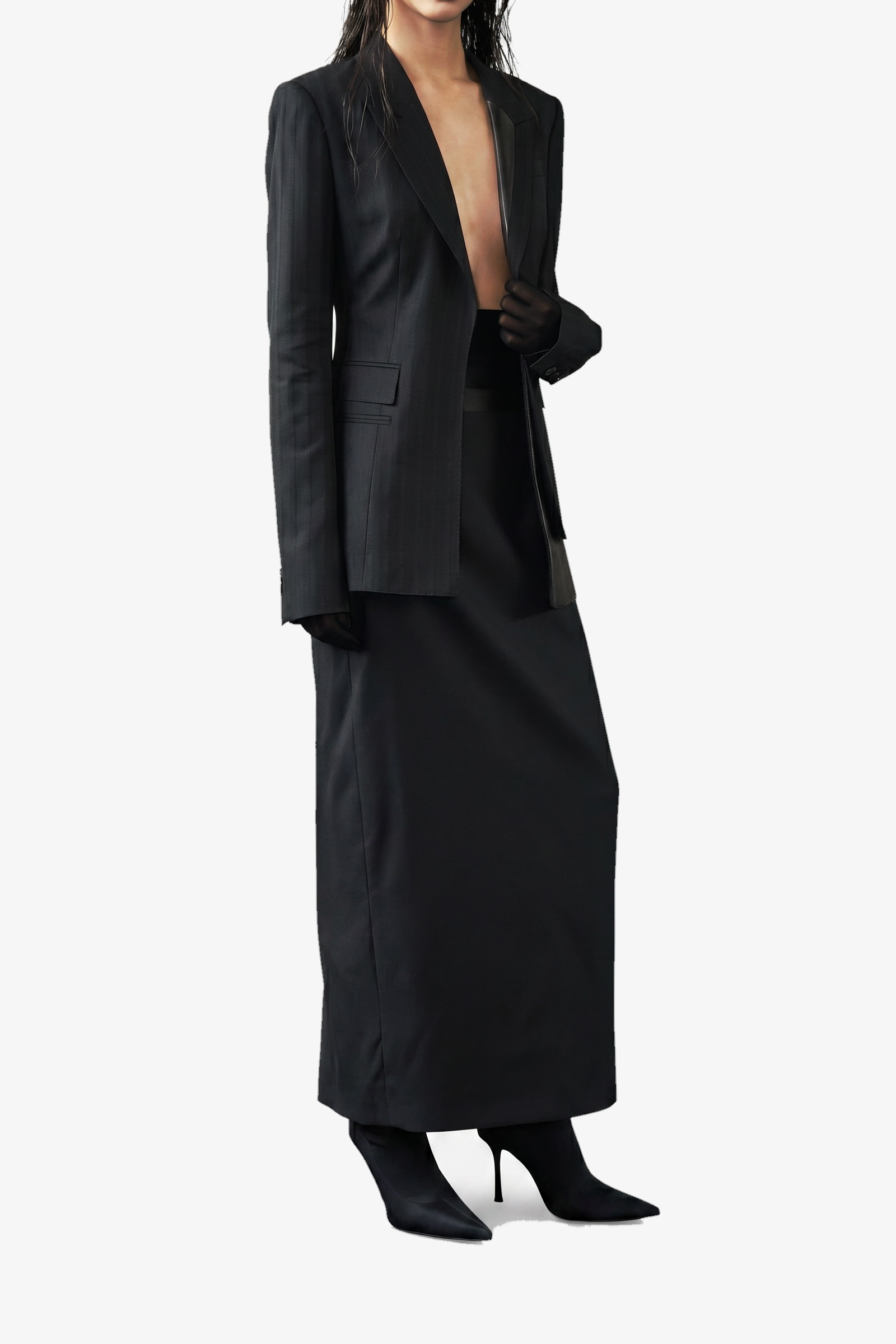 Double Layer Pinstripe Blazer
