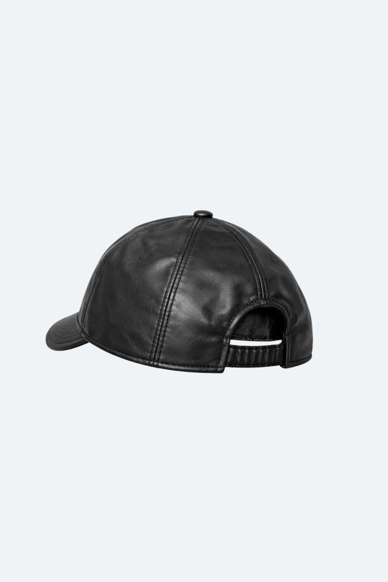 SHAO black leather wide brim hat side profile